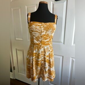Reformation Mustard and White Printed Mini Dress - 8